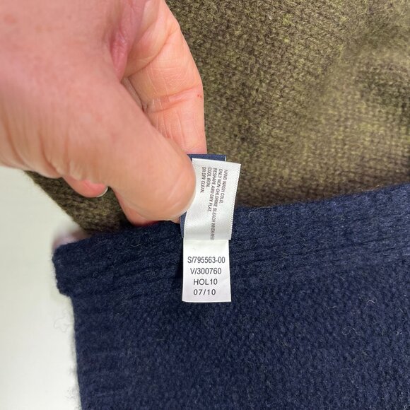 GAP Men's Lambs' Wool Nylon Blend Colorblock Scarf  Grey Green Blue - Picture 3 of 7